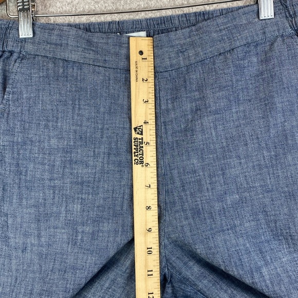 Gap pull on pants M chambray blue drawstring casual beachy preppy office - Picture 4 of 8